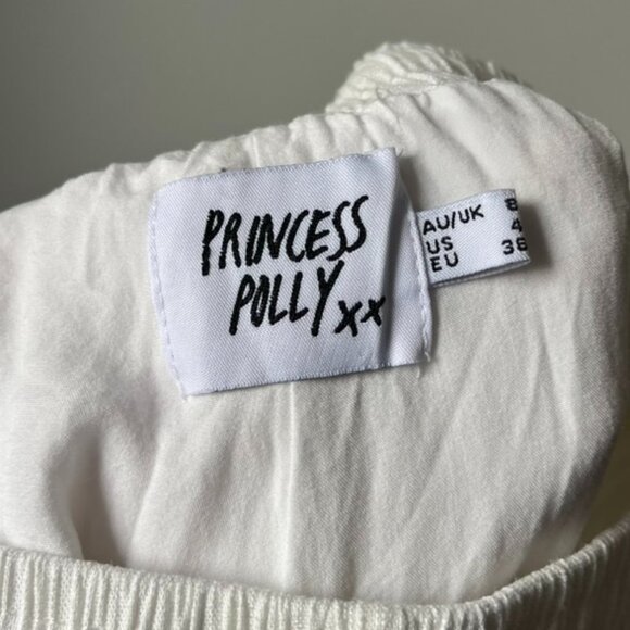 Princess Polly Louis Cotton & Linen Wide Leg Pants Women's 4 - Picture 6 of 10